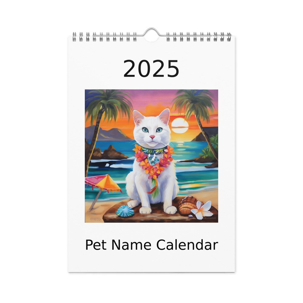 PugMug Custom White Companion Cat Wall Calendar (2026)