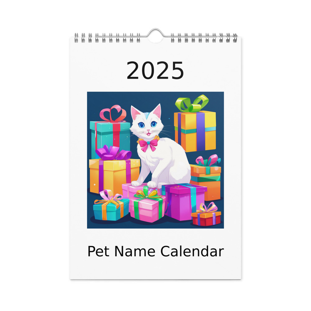 PugMug Custom White Companion Cat Wall Calendar (2026)