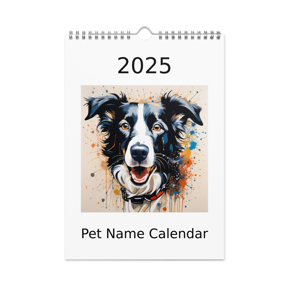PugMug Custom Border Collie Wall Calendar (2026)