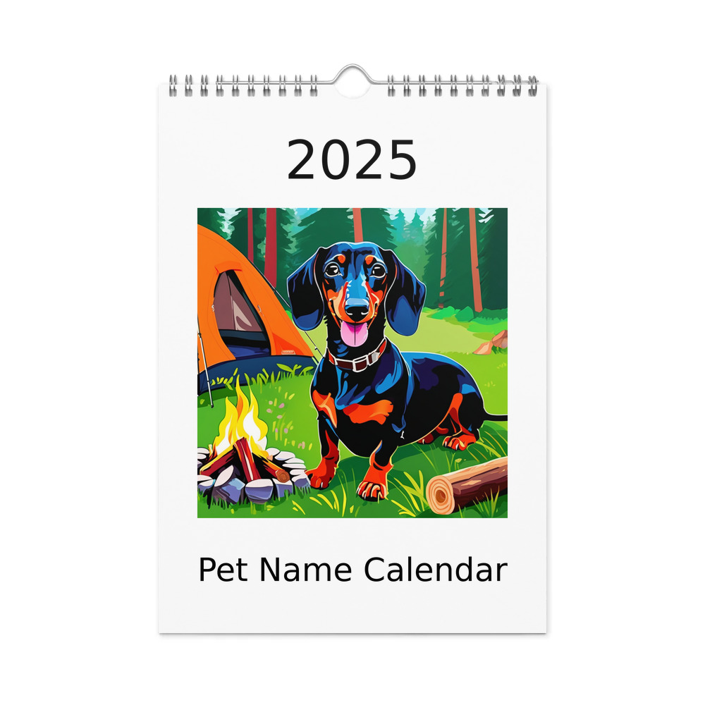 PugMug Custom Black Dachshund Wall Calendar (2026)