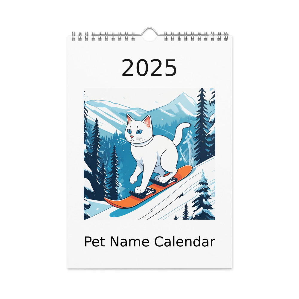 PugMug Custom White Companion Cat Wall Calendar (2026)