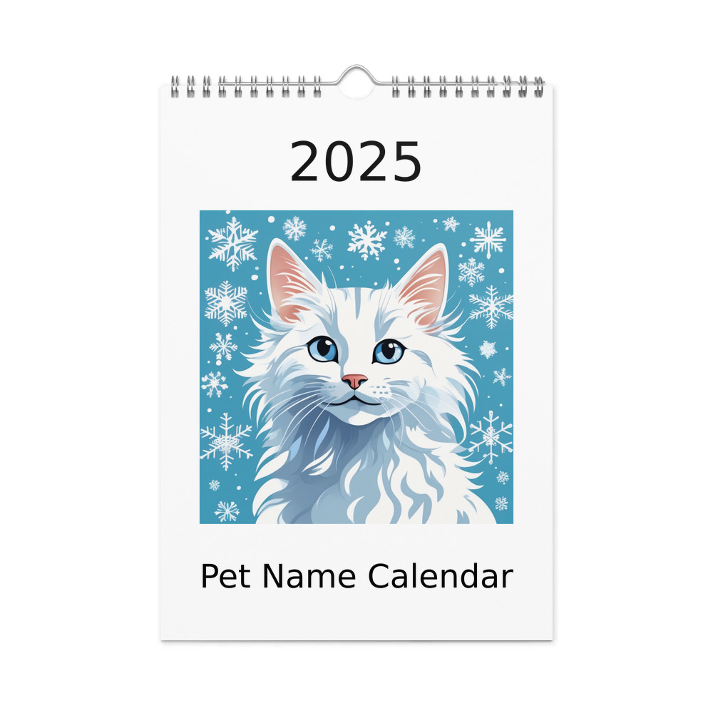 PugMug Custom White Companion Cat Wall Calendar (2026)