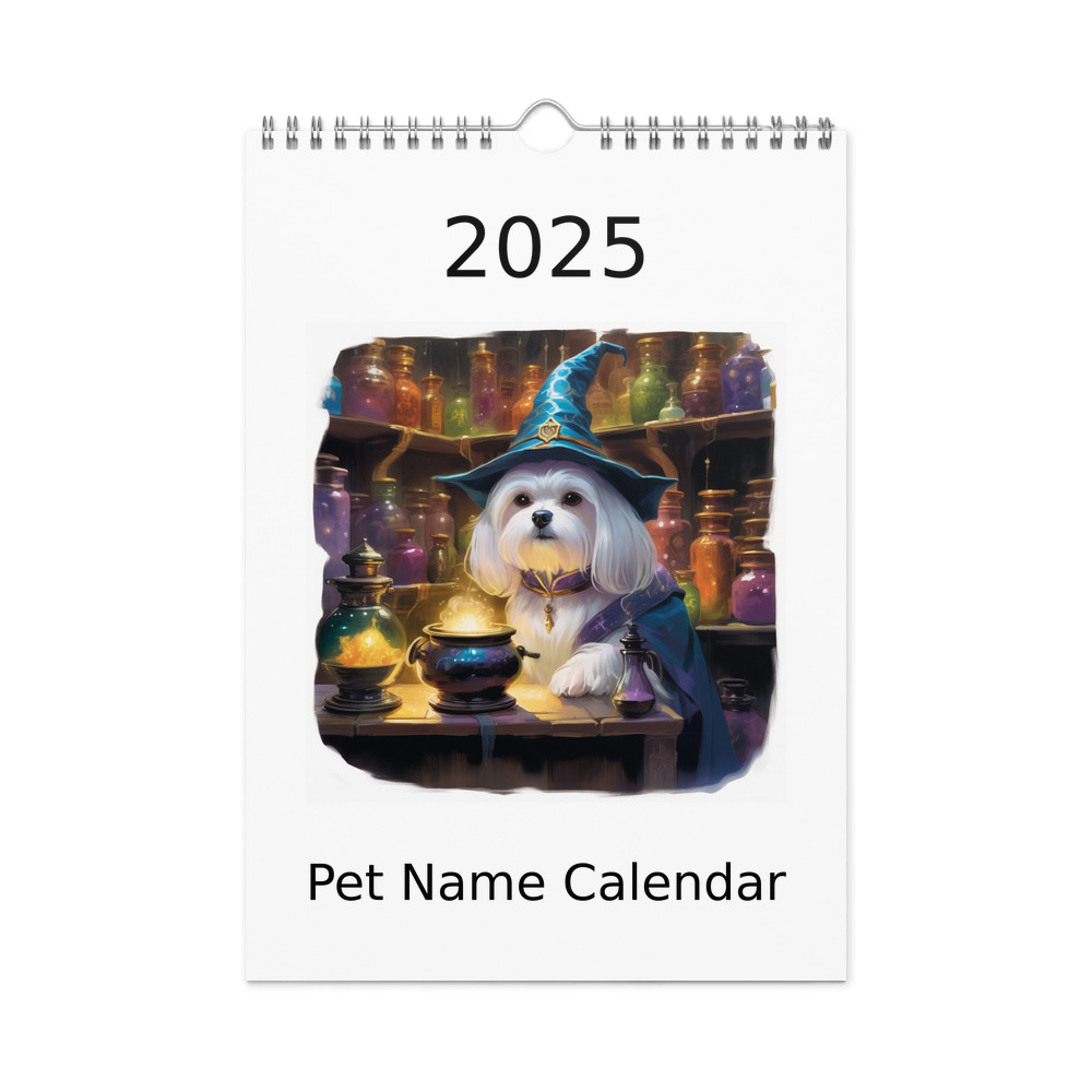 PugMug Custom Maltese Dog Wall Calendar (2026)