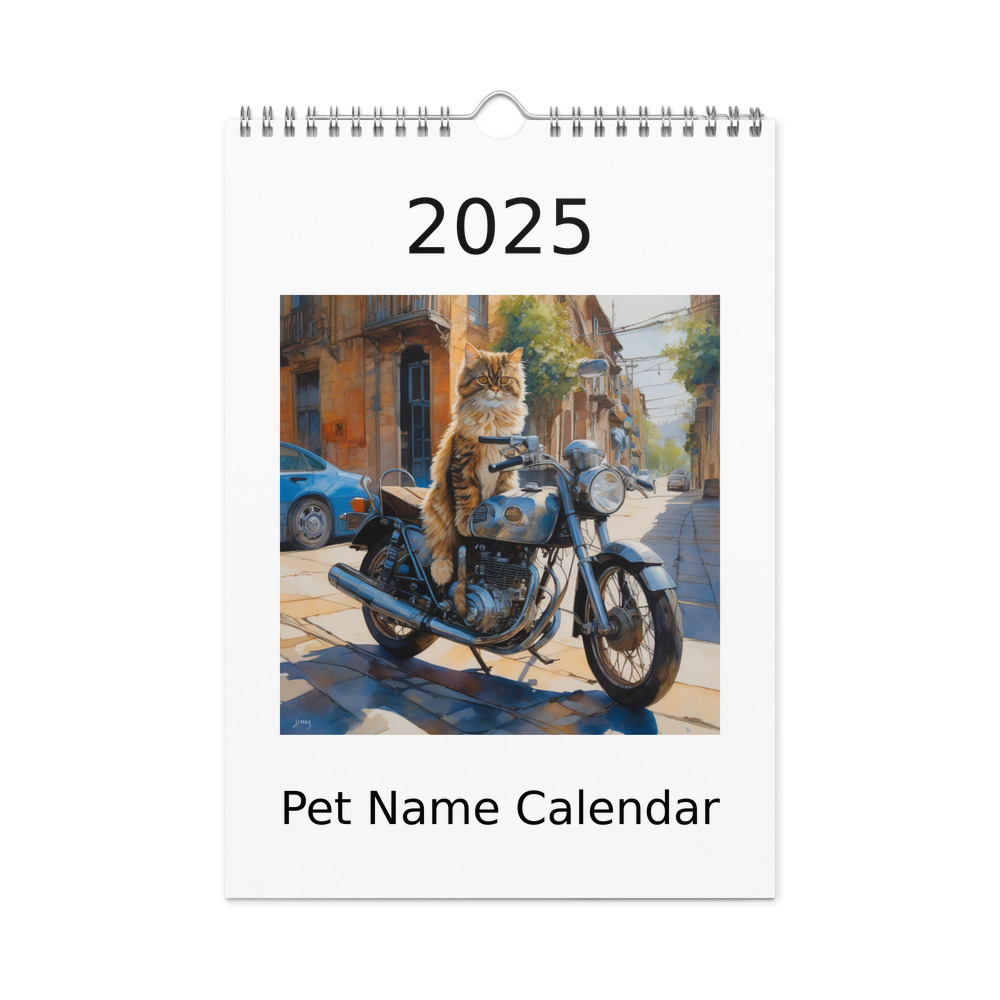 PugMug Custom Tabby Persian Cat Wall Calendar (2026)