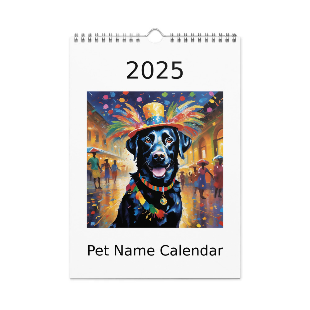 PugMug Custom Black Labrador Retriever Wall Calendar (2026)