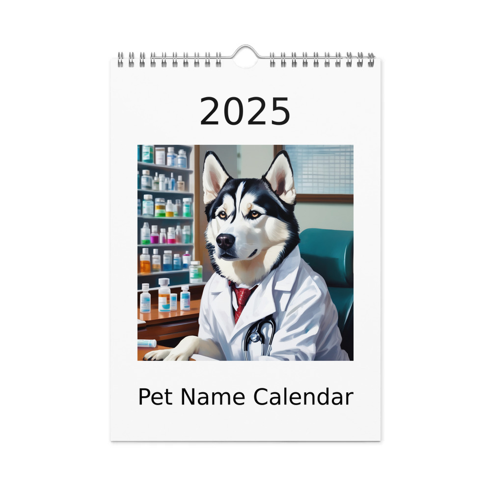 PugMug Custom Siberian Husky Wall Calendar (2026)