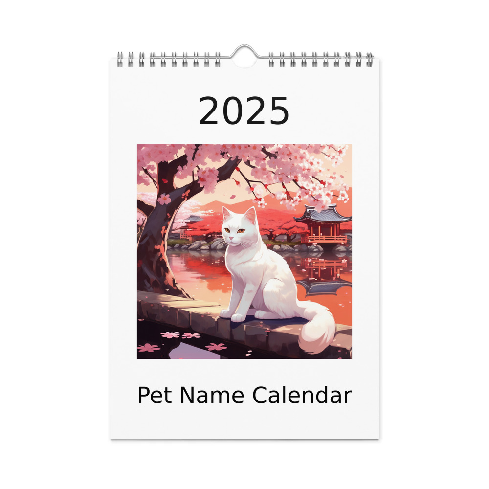 PugMug Custom White Companion Cat Wall Calendar (2026)