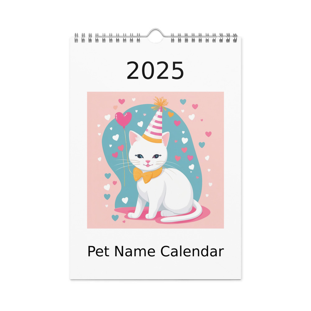 PugMug Custom White Companion Cat Wall Calendar (2026)