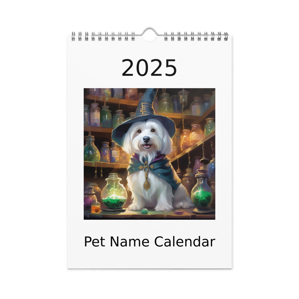 PugMug Custom White Havanese Dog Wall Calendar (2026)