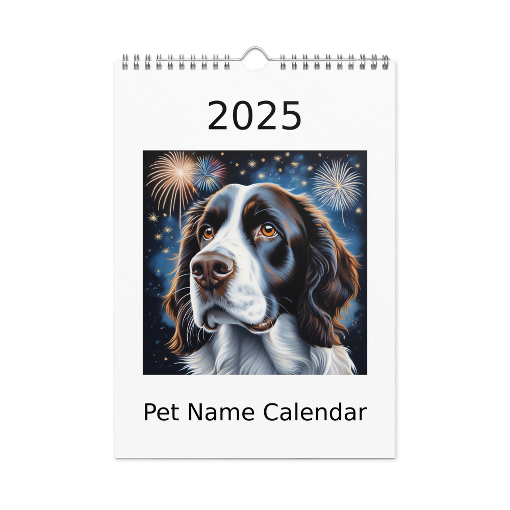 PugMug Custom English Springer Spaniel Wall Calendar (2026)