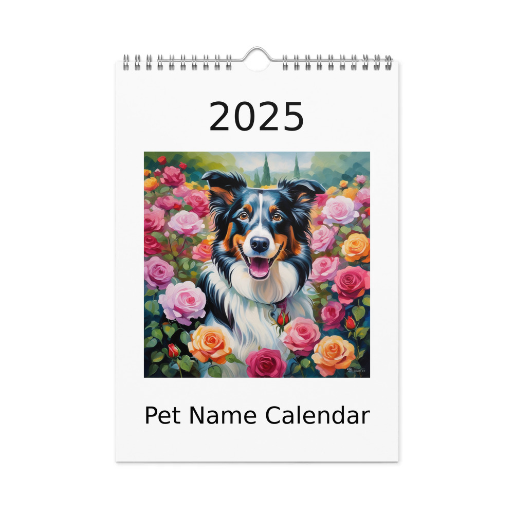 PugMug Custom Border Collie Wall Calendar (2026)