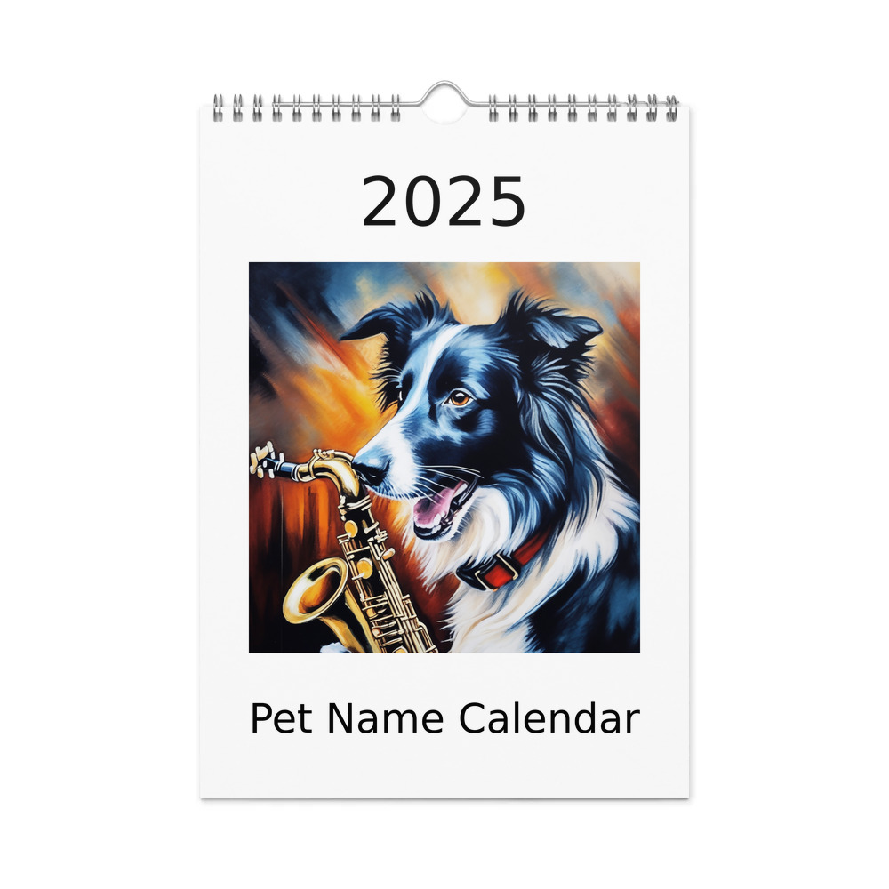 PugMug Custom Border Collie Wall Calendar (2026)