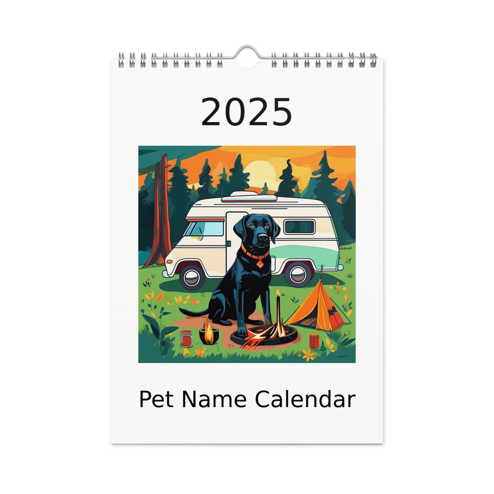 PugMug Custom Black Labrador Retriever Wall Calendar (2026)
