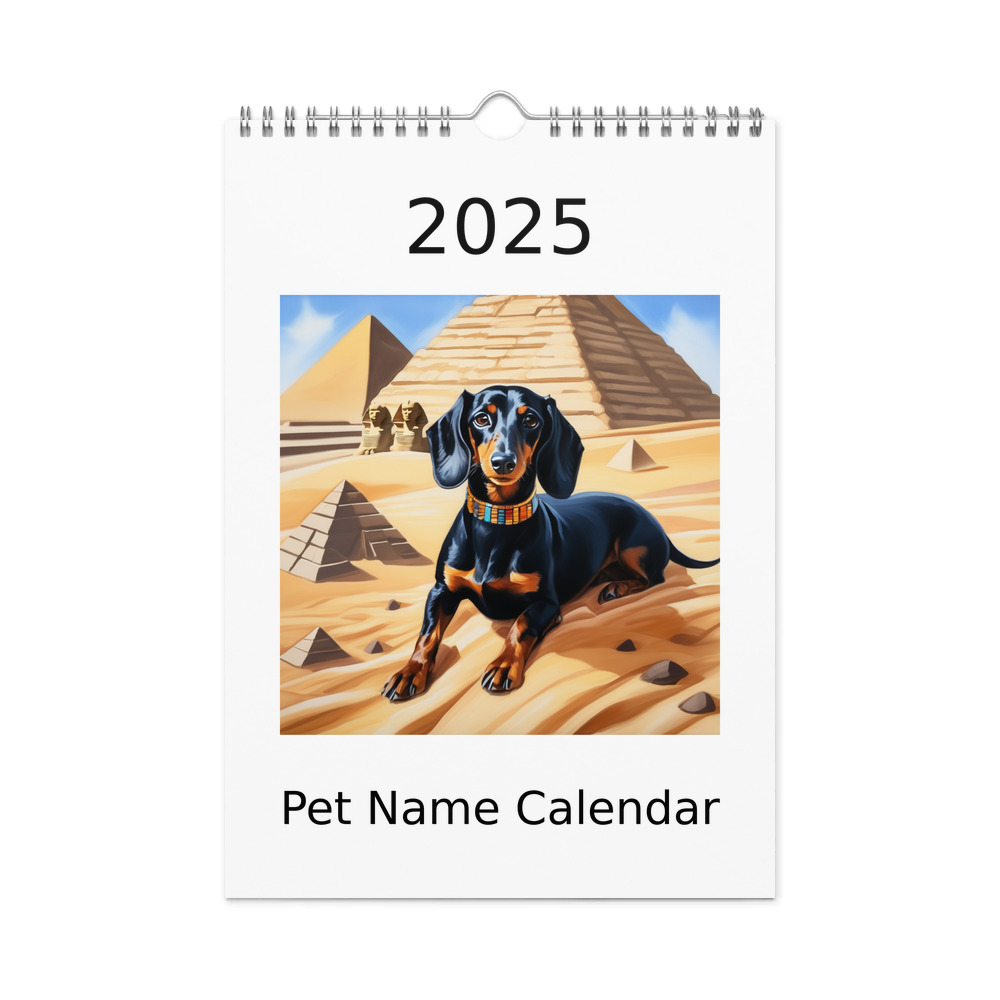 PugMug Custom Black Dachshund Wall Calendar (2026)