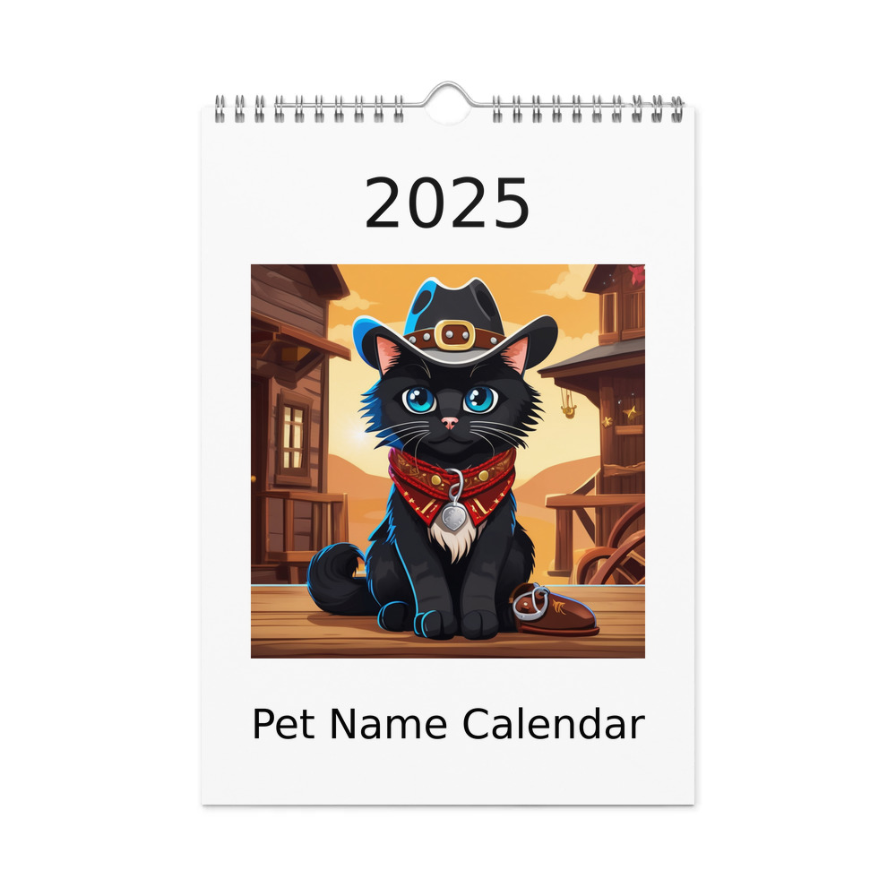 PugMug Custom Black Ragdoll Cat Wall Calendar (2026)