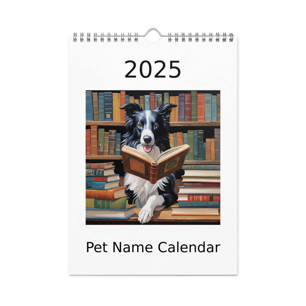 PugMug Custom Border Collie Wall Calendar (2026)