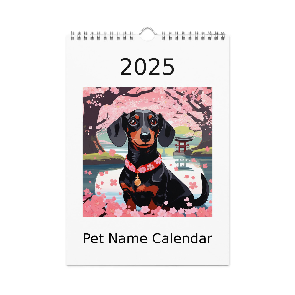 PugMug Custom Black Dachshund Wall Calendar (2026)