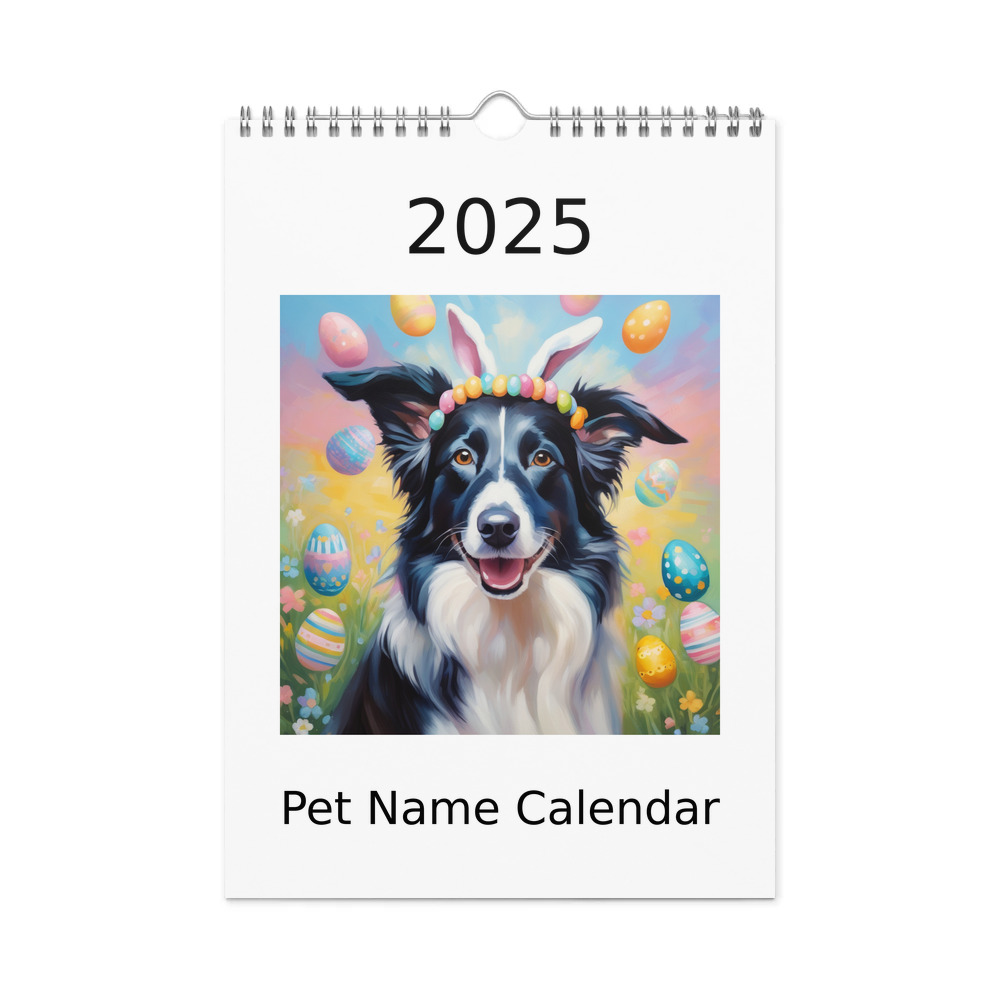 PugMug Custom Border Collie Wall Calendar (2026)