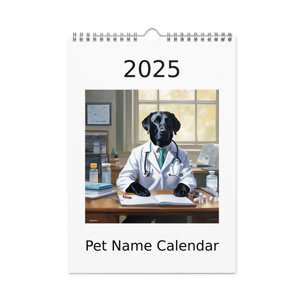 PugMug Custom Black Labrador Retriever Wall Calendar (2026)