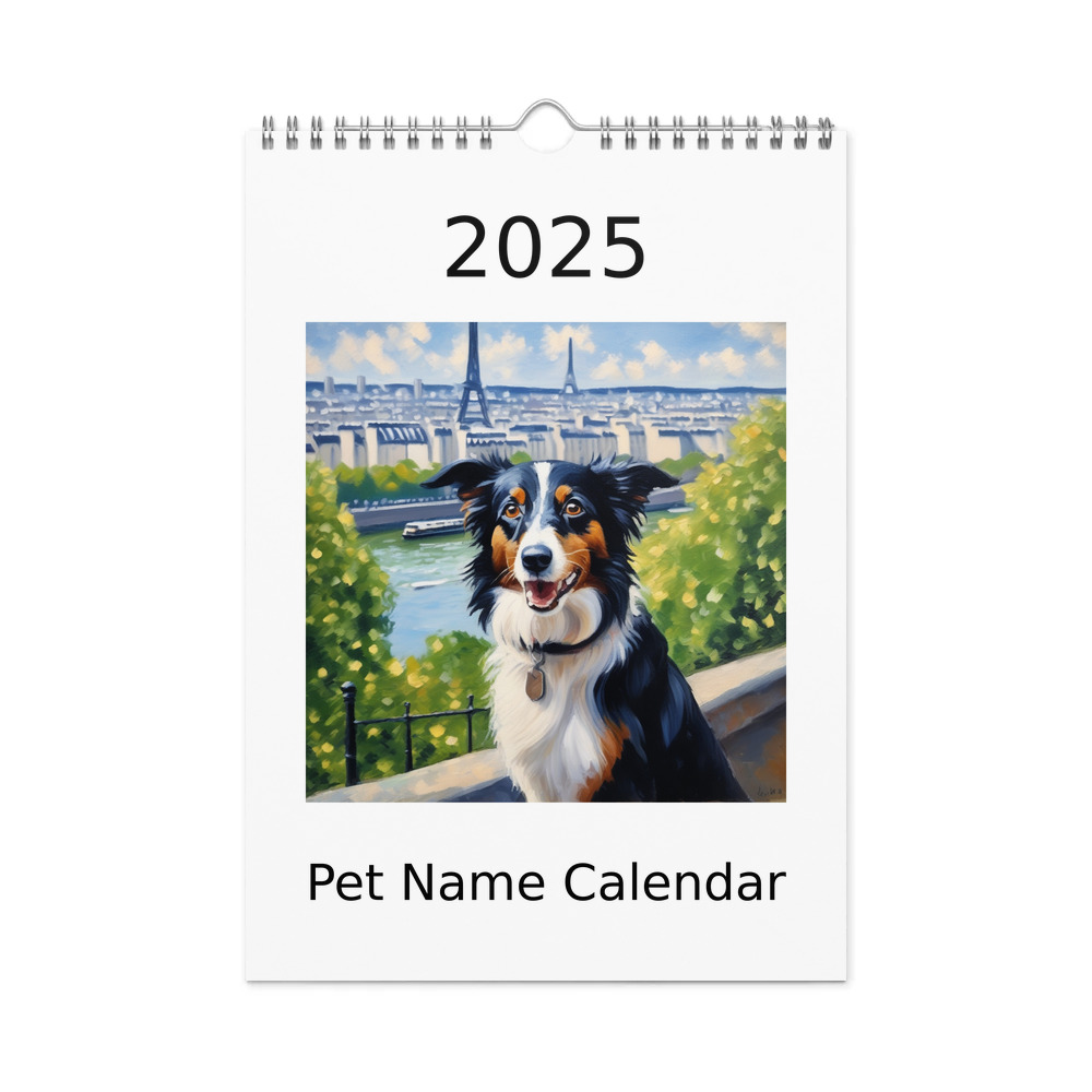 PugMug Custom Border Collie Wall Calendar (2026)