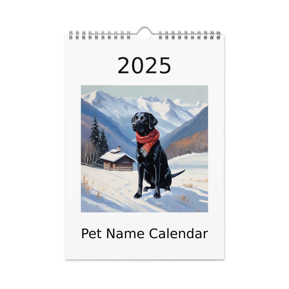 PugMug Custom Black Labrador Retriever Wall Calendar (2026)