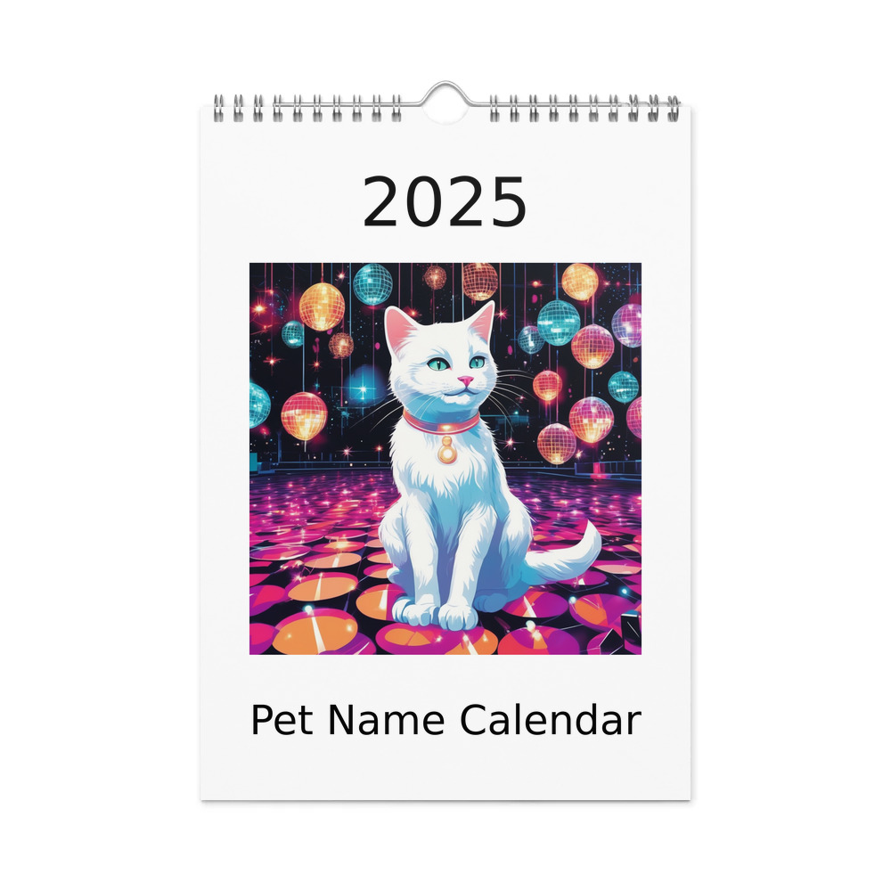 PugMug Custom White Companion Cat Wall Calendar (2026)
