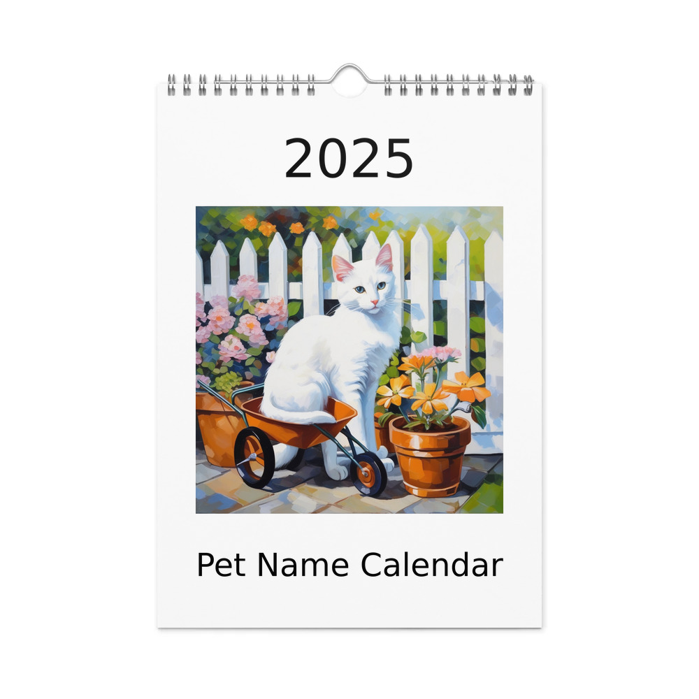 PugMug Custom White Companion Cat Wall Calendar (2026)