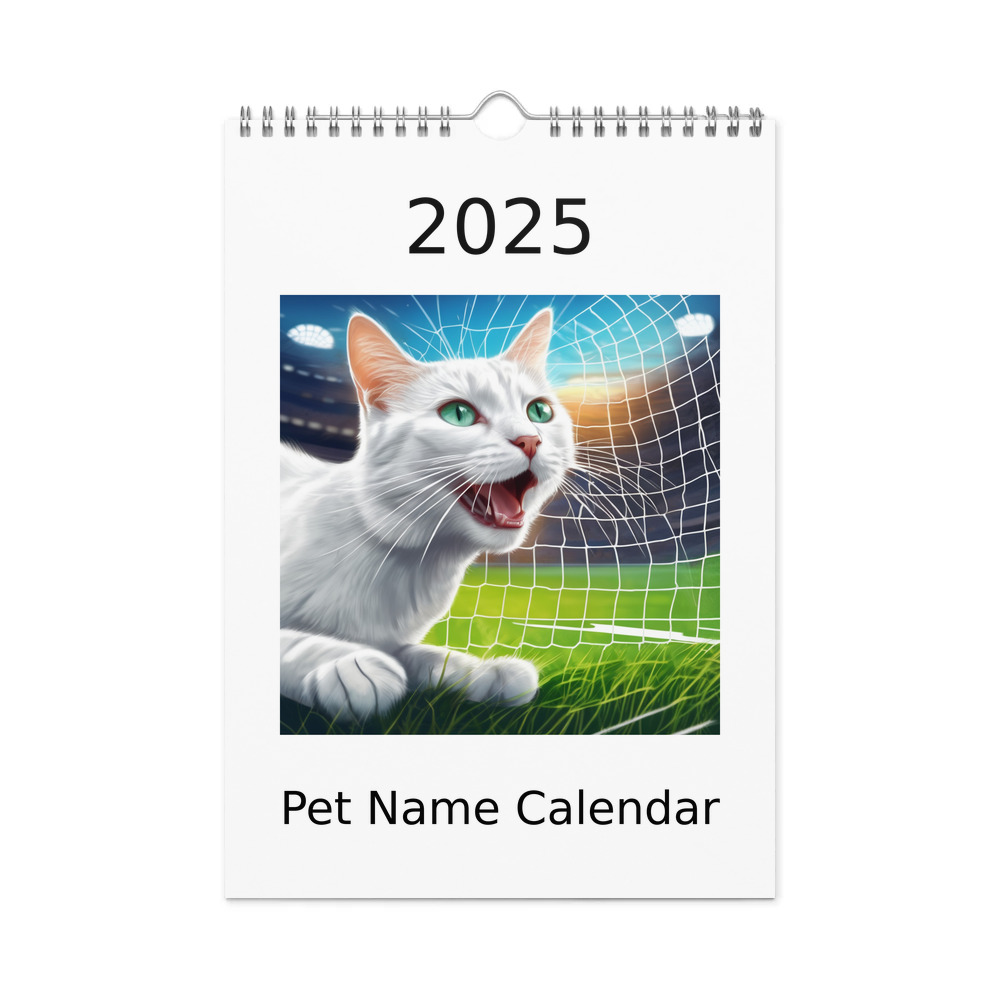 PugMug Custom White Companion Cat Wall Calendar (2026)