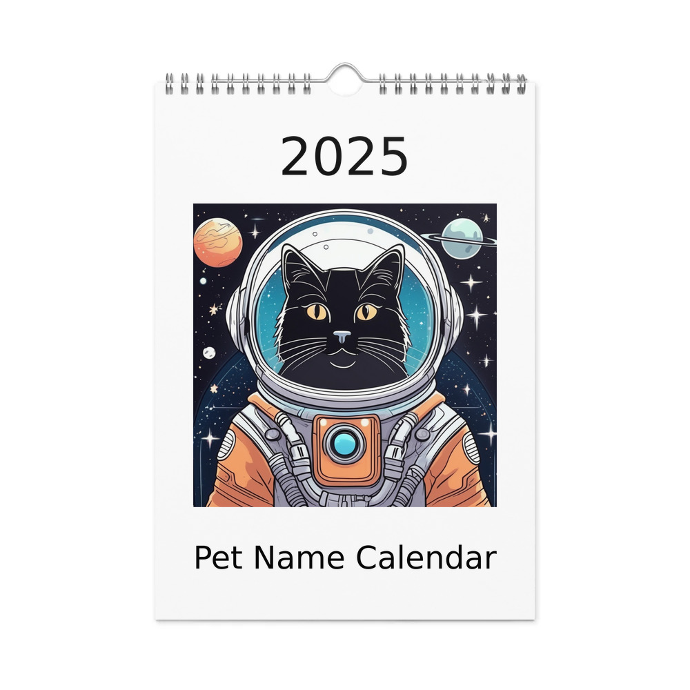 PugMug Custom Black Companion Cat Wall Calendar (2026)