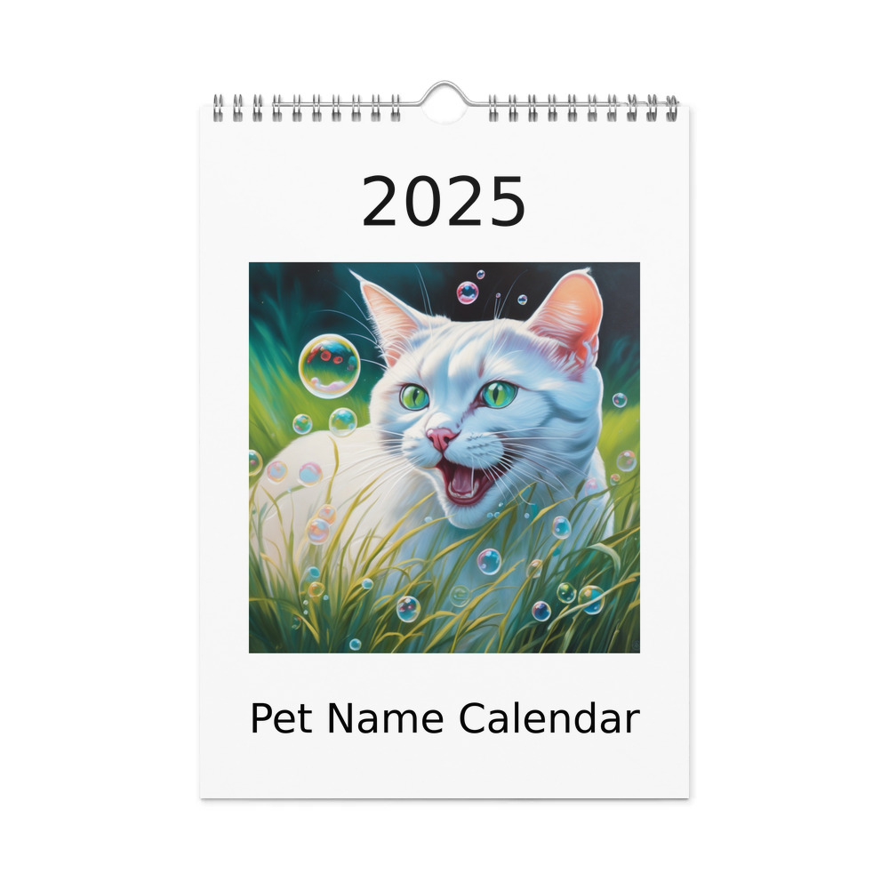 PugMug Custom White Exotic Cat Wall Calendar (2026)
