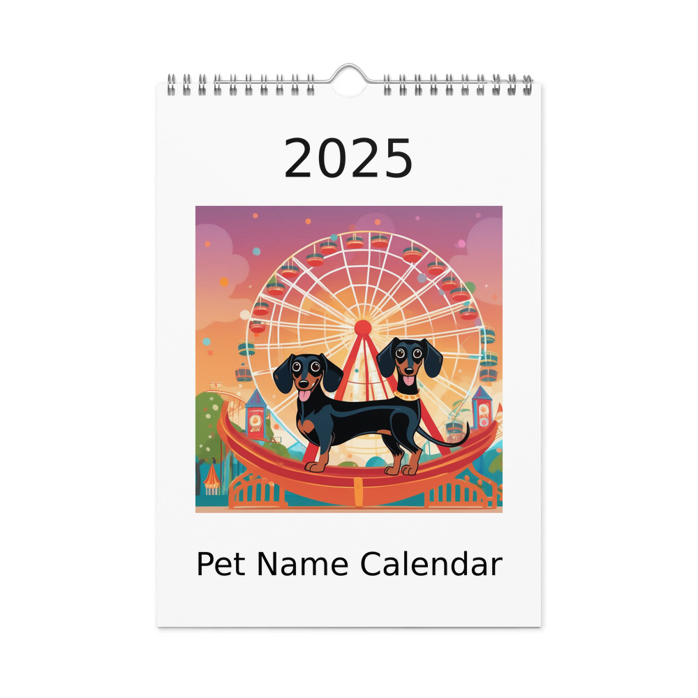 PugMug Custom Black Dachshund Wall Calendar (2026)