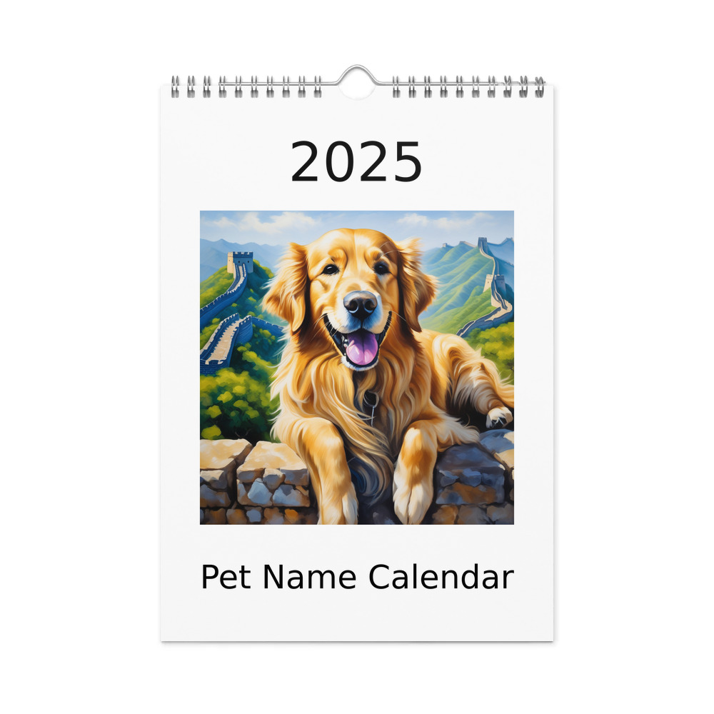 PugMug Custom Golden Retriever Wall Calendar (2026)