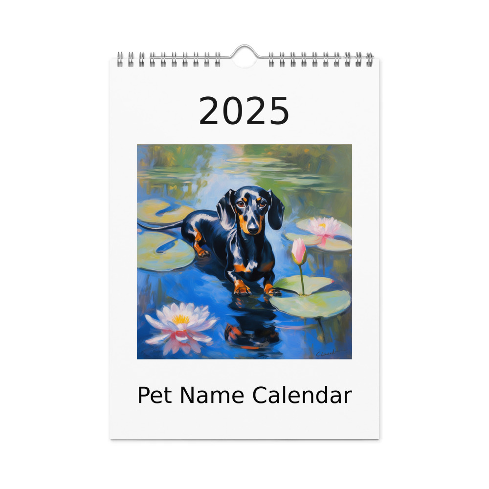 PugMug Custom Black Dachshund Wall Calendar (2026)
