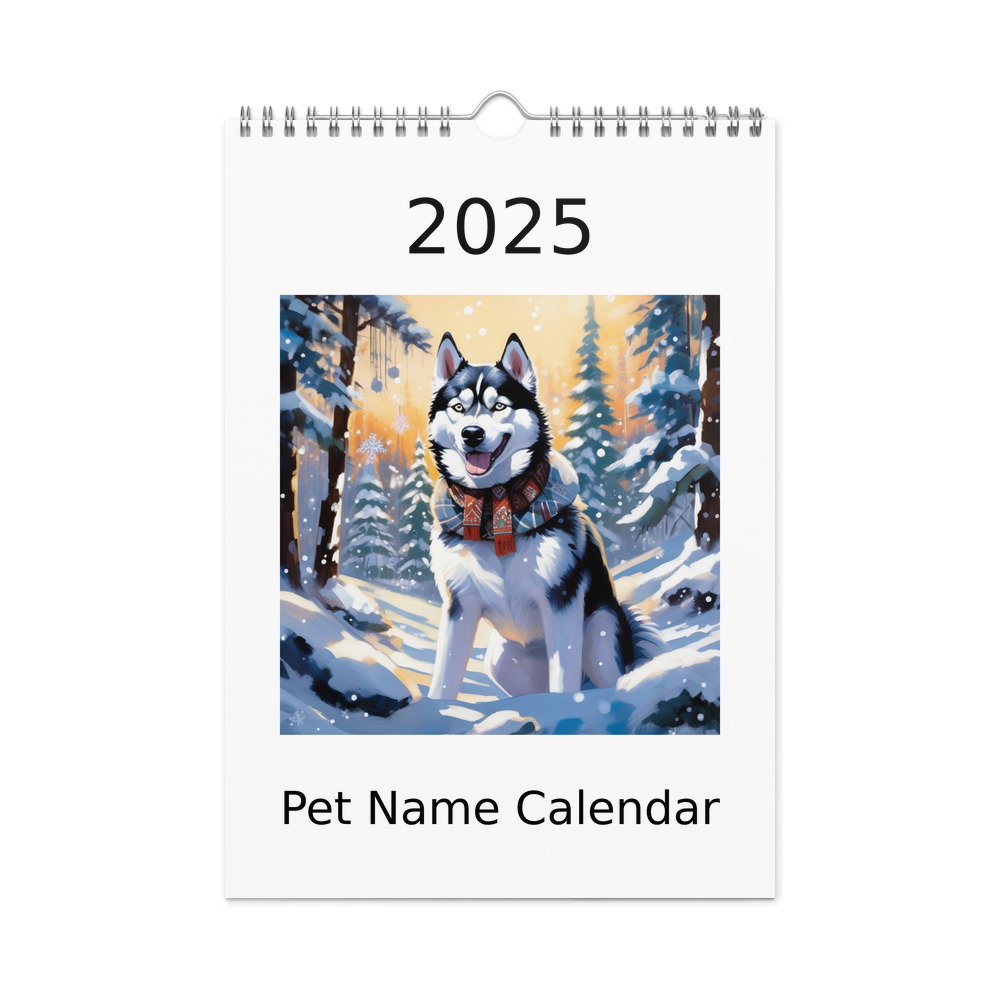 PugMug Custom Siberian Husky Wall Calendar (2026)