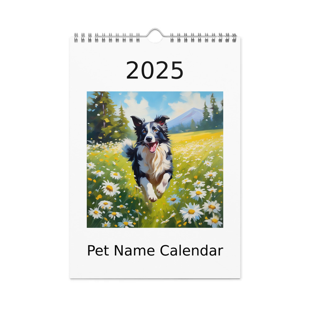 PugMug Custom Border Collie Wall Calendar (2026)