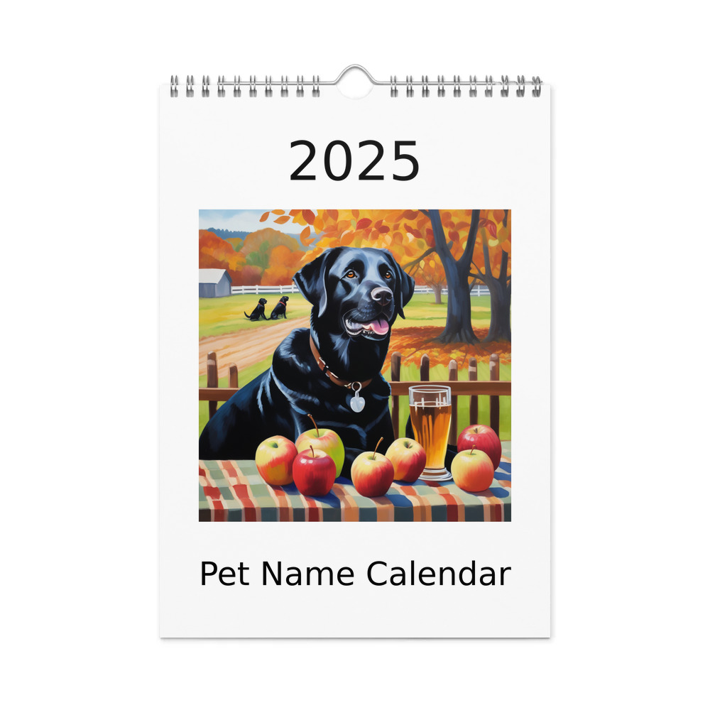 PugMug Custom Black Labrador Retriever Wall Calendar (2026)
