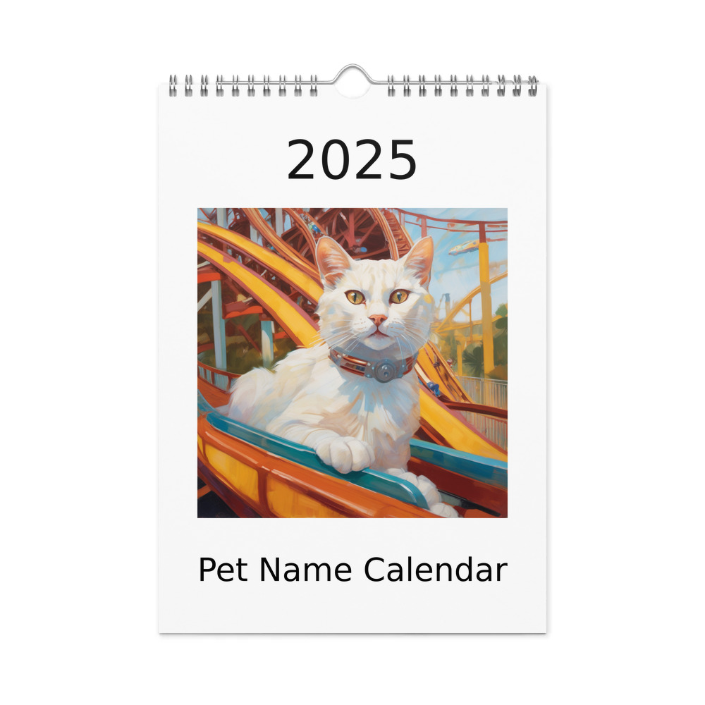 PugMug Custom White Exotic Cat Wall Calendar (2026)