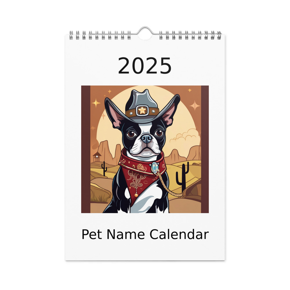 PugMug Custom Boston Terrier Wall Calendar (2026)