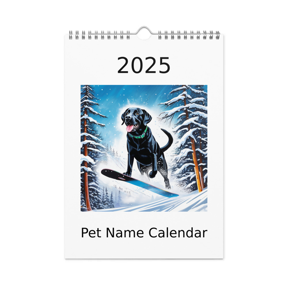 PugMug Custom Black Labrador Retriever Wall Calendar (2026)