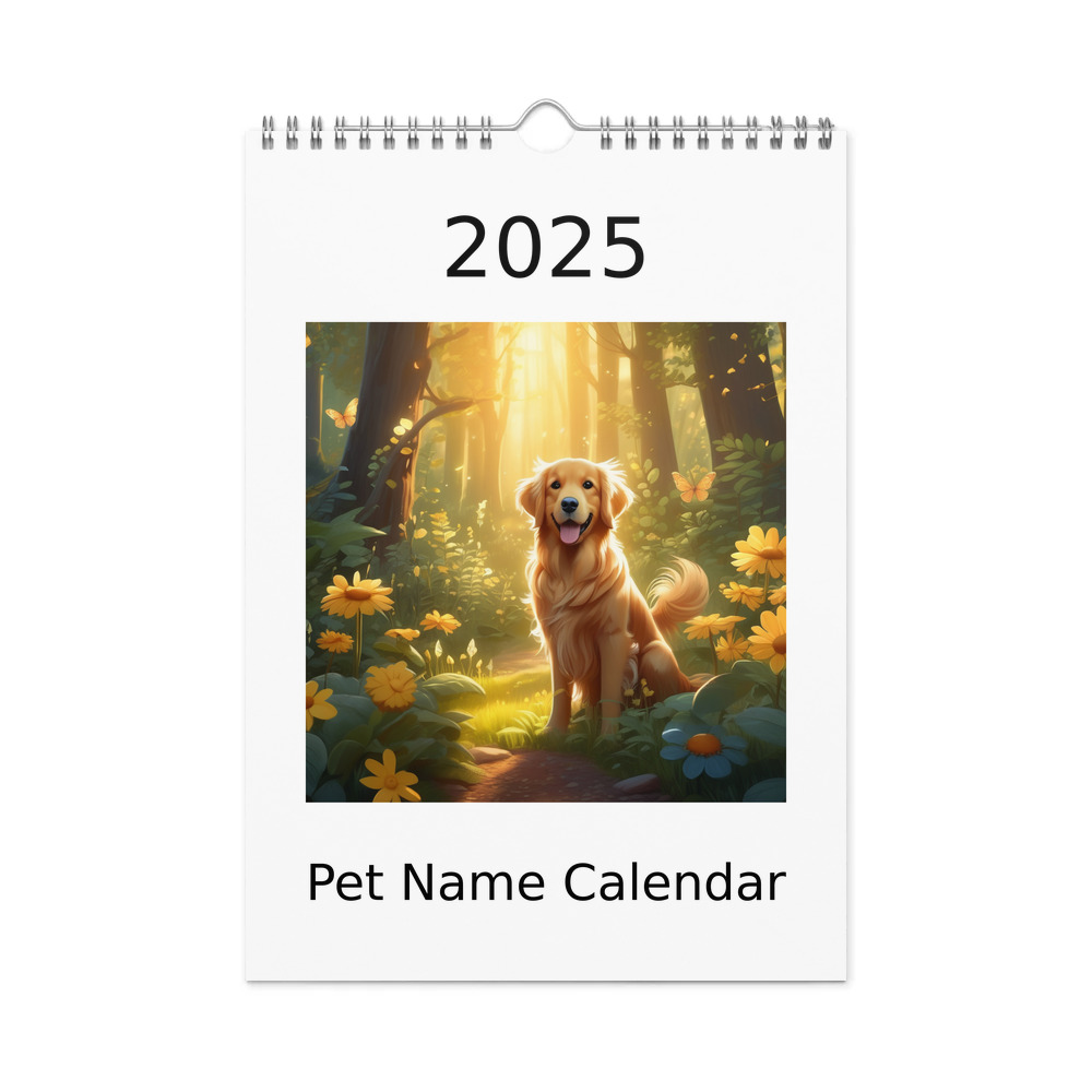 PugMug Custom Golden Retriever Wall Calendar (2026)