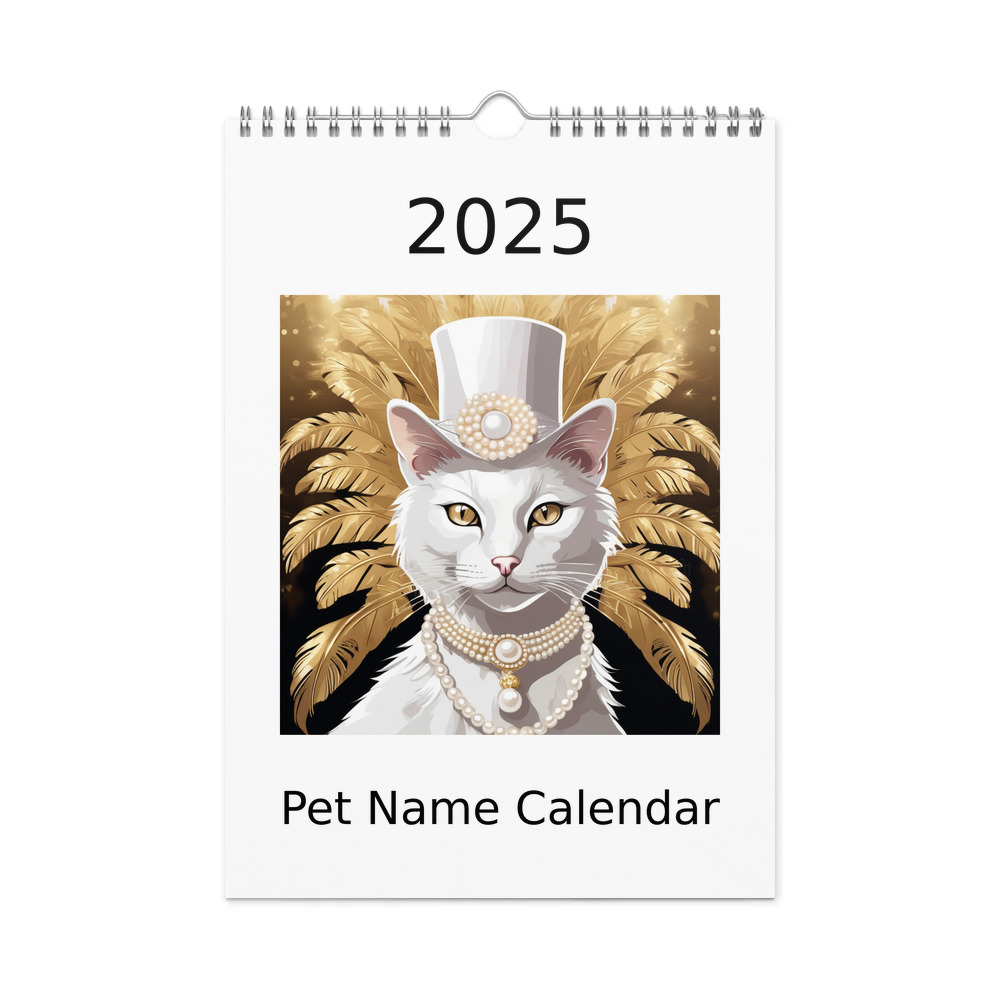 PugMug Custom White Companion Cat Wall Calendar (2026)