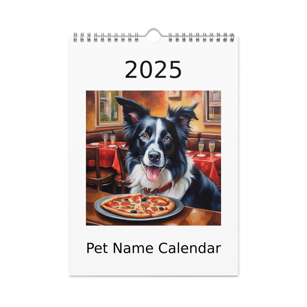 PugMug Custom Border Collie Wall Calendar (2026)