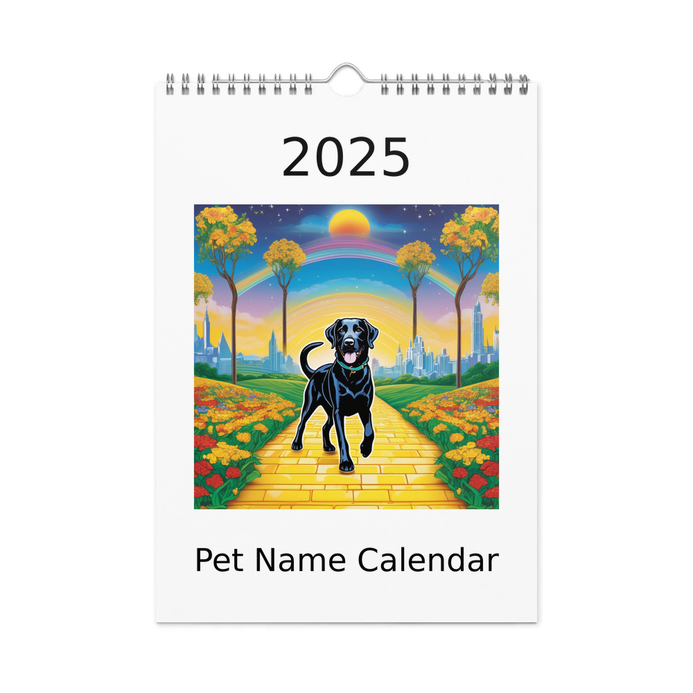PugMug Custom Black Labrador Retriever Wall Calendar (2026)
