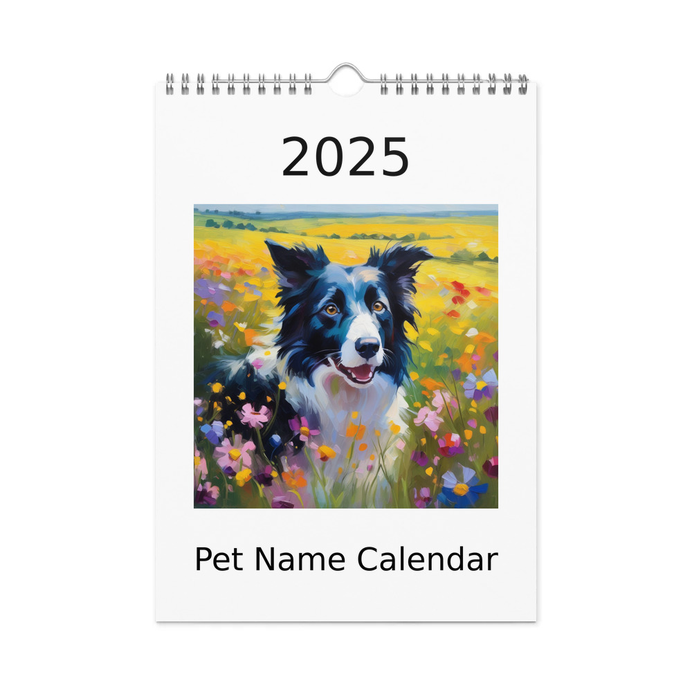 PugMug Custom Border Collie Wall Calendar (2026)