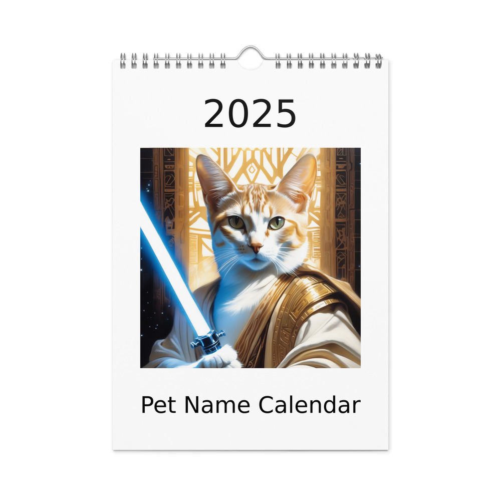 PugMug Custom White Abyssinian Cat Wall Calendar (2026)