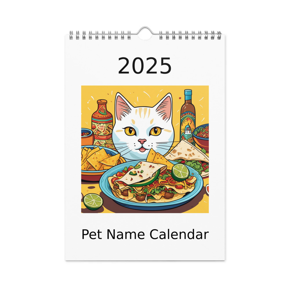 PugMug Custom White Companion Cat Wall Calendar (2026)