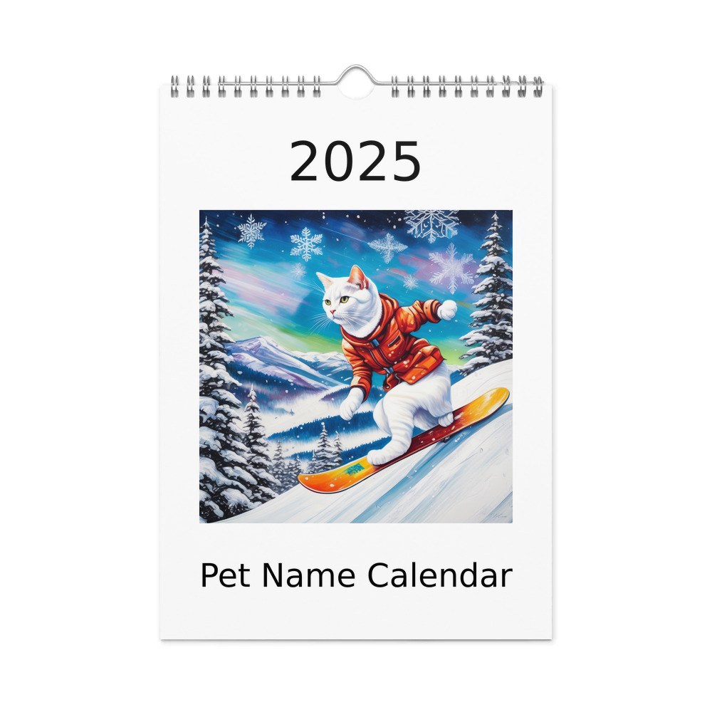 PugMug Custom White Companion Cat Wall Calendar (2026)