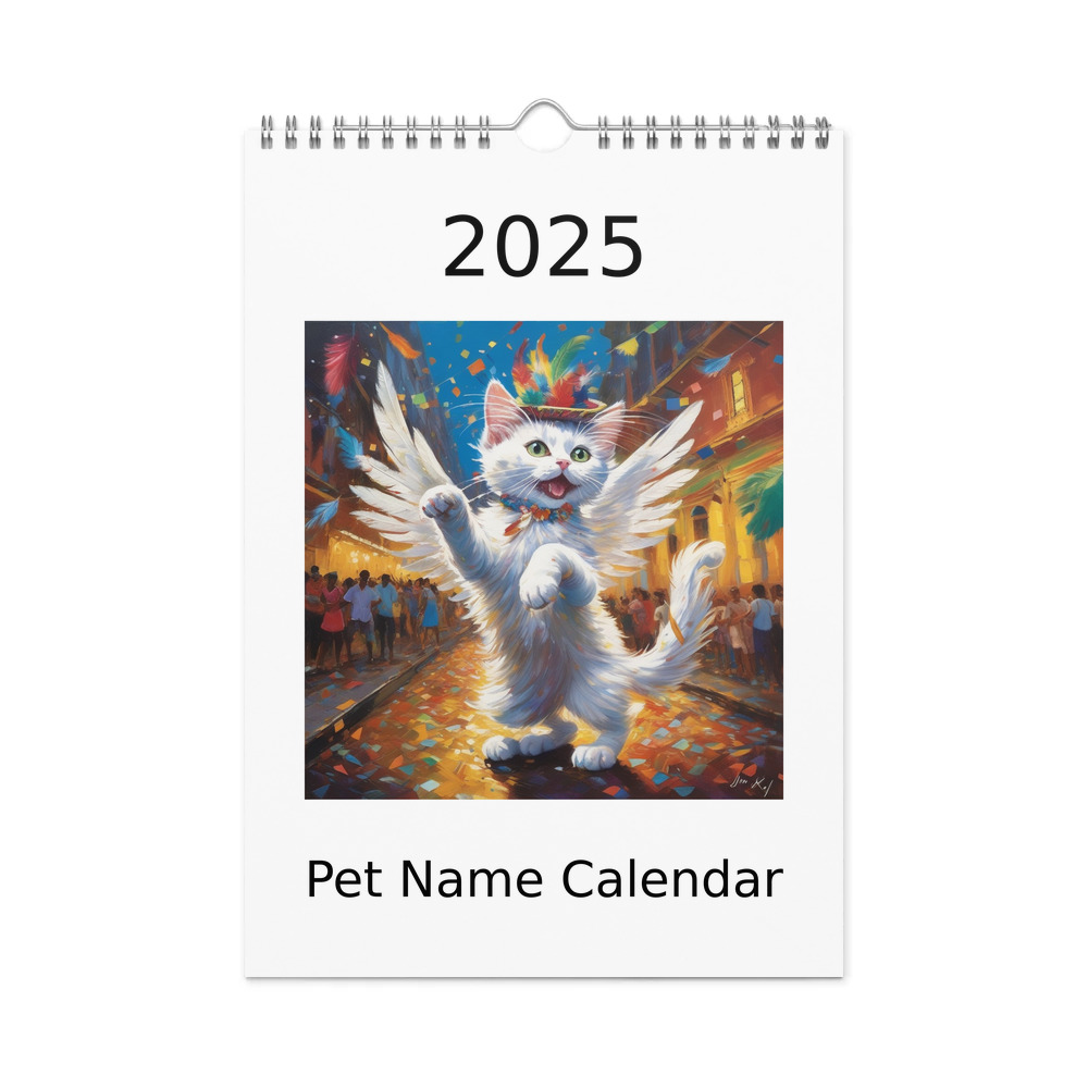 PugMug Custom White Companion Cat Wall Calendar (2026)