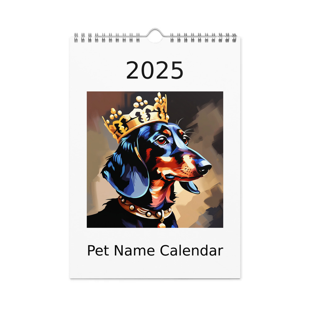 PugMug Custom Black Dachshund Wall Calendar (2026)