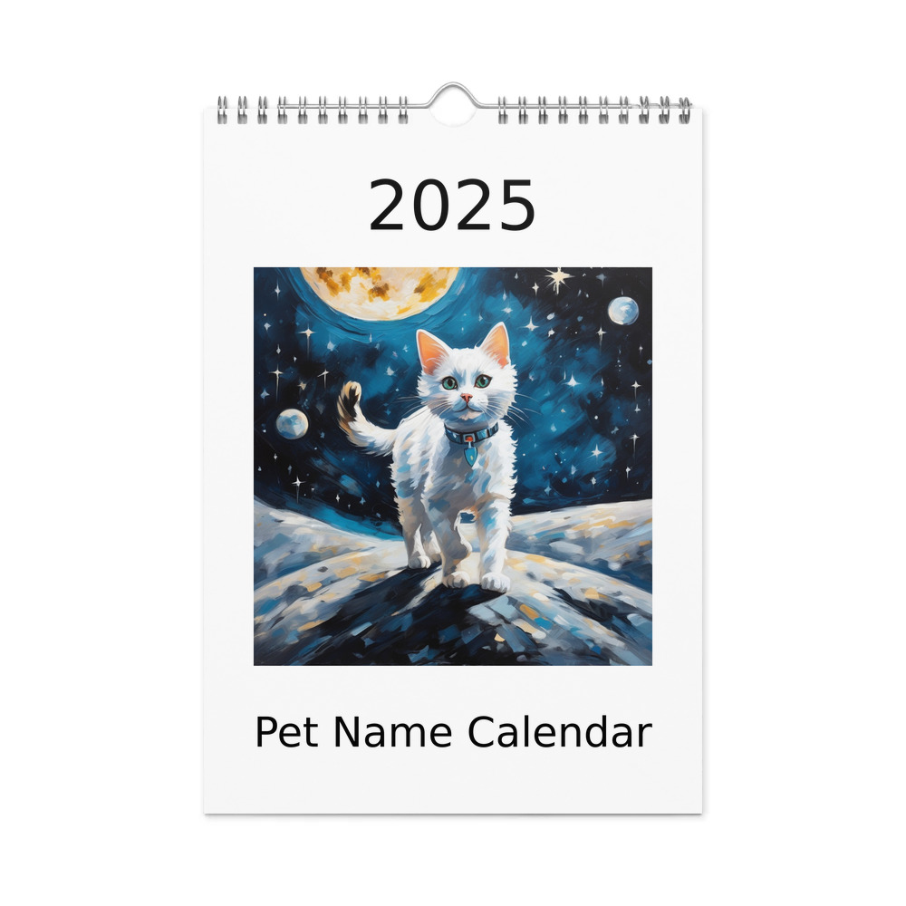 PugMug Custom White Companion Cat Wall Calendar (2026)